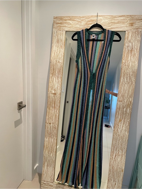 Missoni Dresses & Skirts - Missoni Metallic Striped Knit /long cover up/ top in Green, Gold, Blue 38